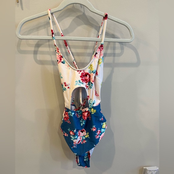 CUPSHE Pink and Blue Floral One-Piece Swimsuit - Picture 2 of 5